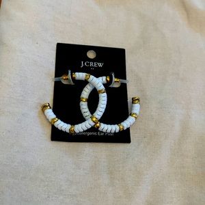 Jcrew - white hoops - gold accents